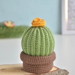 Mini cactus flower pot amigurumi crochet pattern