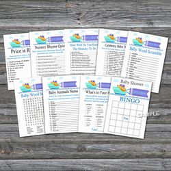 It's a boy baby shower games bundle,Toy Ship Baby Shower games package,Fun Baby Shower Games,9 Printable Games-223
