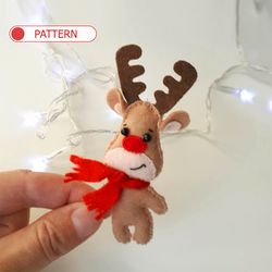 Reindeer Christmas Ornaments Felt Pattern , Christmas Decorations, Tree Ornament , Stuffed Animals and Plushies Patterns