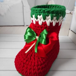 Handmade boots for new year and christmas, sweets basket
