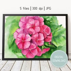 Phlox Flowers Art Printable Floral Wall Art Instant Download Horizontal Art work Digital Files