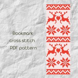 Bookmark cross stitch pattern Christmas cross stitch PDF Winter ornament cross stitch Easy cross stitch PDF Pattern /156