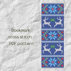 Bookmark cross stitch pattern Christmas cross stitch PDF Winter ornament cross stitch Easy cross stitch PDF Pattern /157