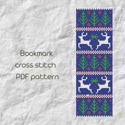 Bookmark cross stitch pattern Christmas cross stitch PDF Winter ornament cross stitch Easy cross stitch PDF Pattern /158
