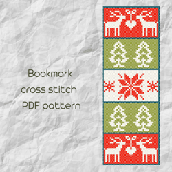 Bookmark cross stitch pattern Christmas cross stitch PDF Winter ornament cross stitch Easy cross stitch PDF Pattern /159