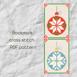 Bookmark cross stitch pattern Christmas ball PDF Winter ornament cross stitch Easy cross stitch PDF Pattern /160