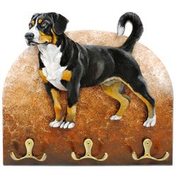 Entlebucher Sennenhund figurine dog leash hanger key rack souvenir Russianartdogs