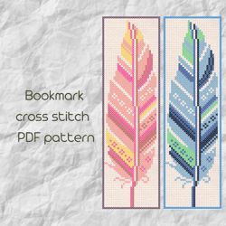 Bookmark cross stitch pattern / Plume 2 colors bookmark cross stitch / Easy cross stitch / PDF Pattern /167/