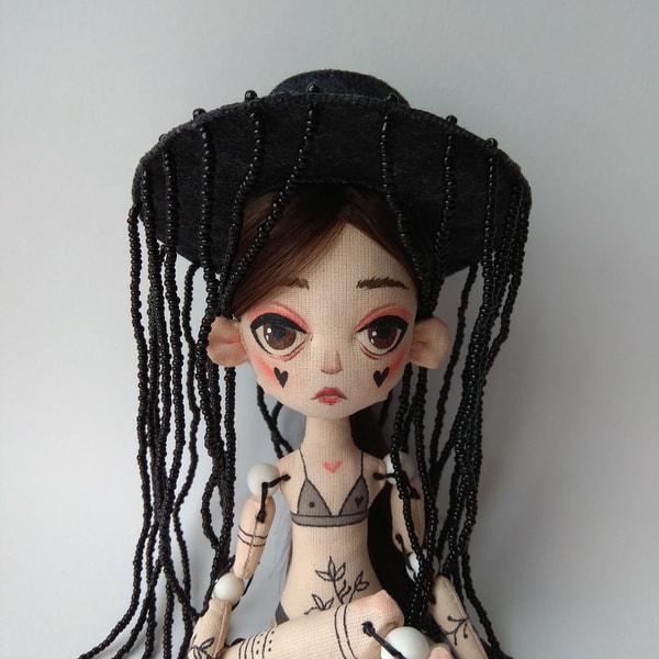Tattoo doll Textile doll with tattoos Tattooed lady doll | Inspire Uplift