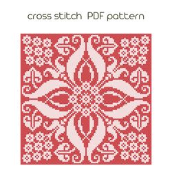 Red ornament cross stitch pattern Easy cross stitch Christmas ornament cross stitch PDF pattern Instant download /169/