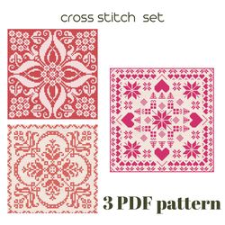 Set ornament cross stitch pattern Easy cross stitch Christmas ornament cross stitch PDF pattern Instant download /171/