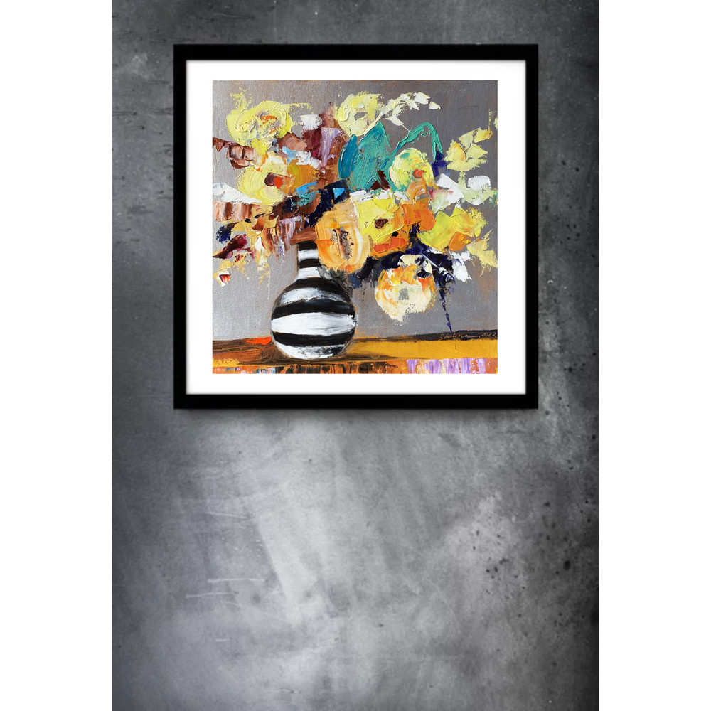 bouquet oil painting funky original art wall floral boho bohemial .jpg