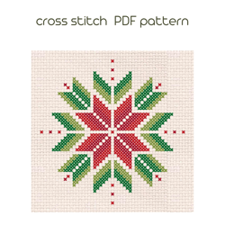 Snowflake ornament cross stitch pattern Easy cross stitch Christmas snowflak  xstitch PDF pattern Instant download /173/
