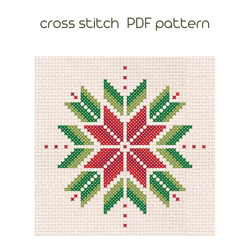 snowflake ornament cross stitch pattern easy cross stitch christmas snowflak  xstitch pdf pattern instant download /173/