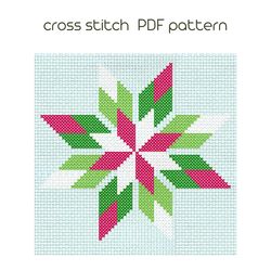 snowflake ornament cross stitch pattern easy cross stitch christmas snowflak  xstitch pdf pattern instant download /172/