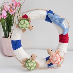 Crochet Pattern, A wreath for the nursery, Sea Turtle