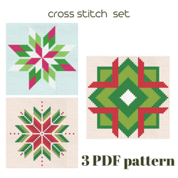 Snowflake ornament cross stitch pattern Christmas snowflak  xstitch PDF pattern Instant download /175/