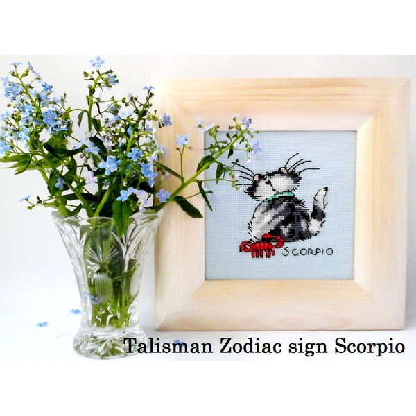 Zodiac sign Scorpio Astrology sign Scorpio Talisman Scorpio Embroidered charm.jpg