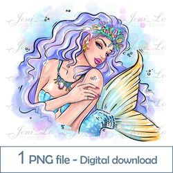 Sea Princess Mermaid 1 PNG file Princess Clipart Mermaid Tail Sublimation Magic design Rainbow Crown Digital Download