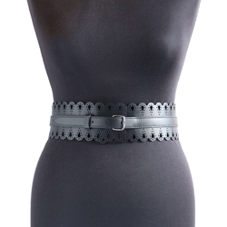 Genuine leather waist belt for women. Wide leather belt. Handmade.