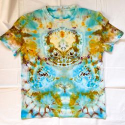 Unisex bright clothes women's men's T-Shirts Tie Dye "UFO" custom handmade manual coloring Cotton oversize size 8 / M