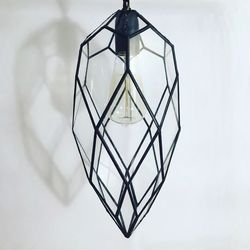 pendant stained glass lamp crystal  in loft style