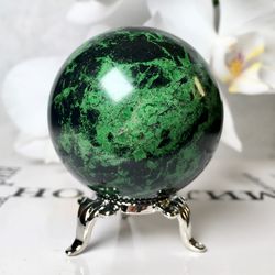 Uvarovite Sphere 48 mm Uvarovite Garnet Stone Sphere Uvarovite Ball Rare Mineral by UralMountansFinds