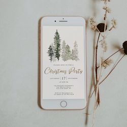 electronic christmas party invitation template, christmas evite, digital christmas invitation, holiday party invite