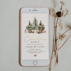 christmas evite, digital christmas invitation, electronic christmas party invitation template, holiday party evite, text