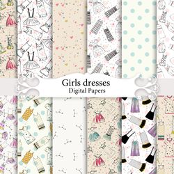 fashion digital papers, seamless patterns.