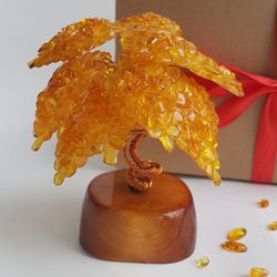 Amber tree, Happiness tree, statuette for home decor, Money tree.
