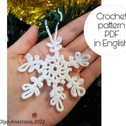 Snowflake  5 Christmas crochet pattern, crochet Snowflake pattern , crochet pattern , Irish Crochet , Motif crochet ,