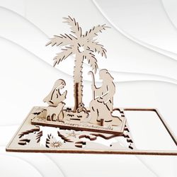 Nativity Gift Cards, laser cutting design. Drawing cut file.