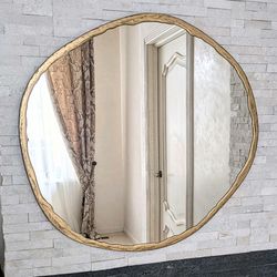 Aesthetic mirror Asymmetrical mirror wall decor Irregular mirror home decor Modern framed mirror
