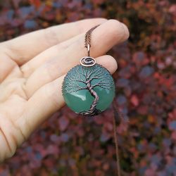 Copper Wire Tree Of Life Pendant, Copper Wedding Anniversary Gift for Wife, Seventh Anniversary, 7th Wedding Gift