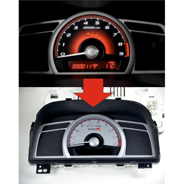 Gauge Faces Overlay Type-R style for Honda Civic Fk FD Si 0 | Inspire ...