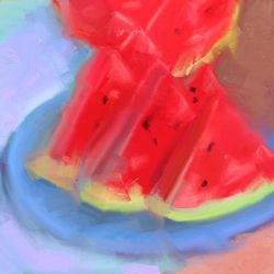 watermelon painting fruit print wall art