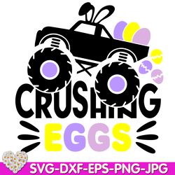 Crushing Eggs Easter Truck Egg Monster Truck Car With Eggs digital design Cricut svg dxf eps png ipg pdf, cut file