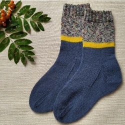 Knitted grey winter socks