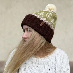 Womens jacquard knitted warm hat