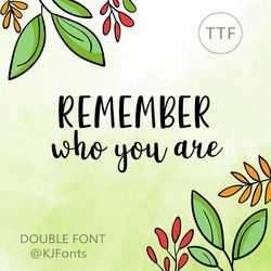 Double font - Handwritten font - Pronted font - TTF - Crafting font