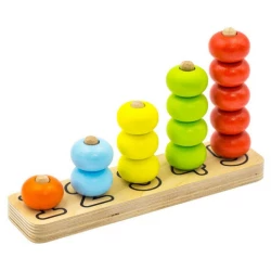 wooden counting stacker - baby educational toy, montessori activity tactile and sensory toys for toddlers, eco kids toys