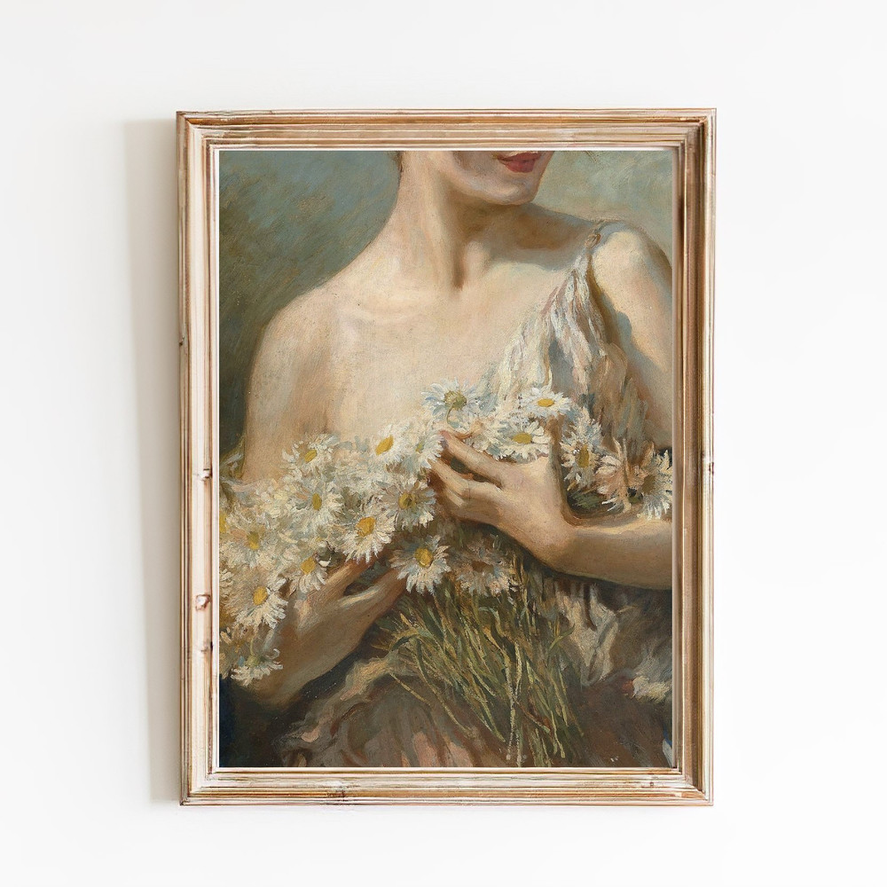 vintage lady with daisies wall art.jpg