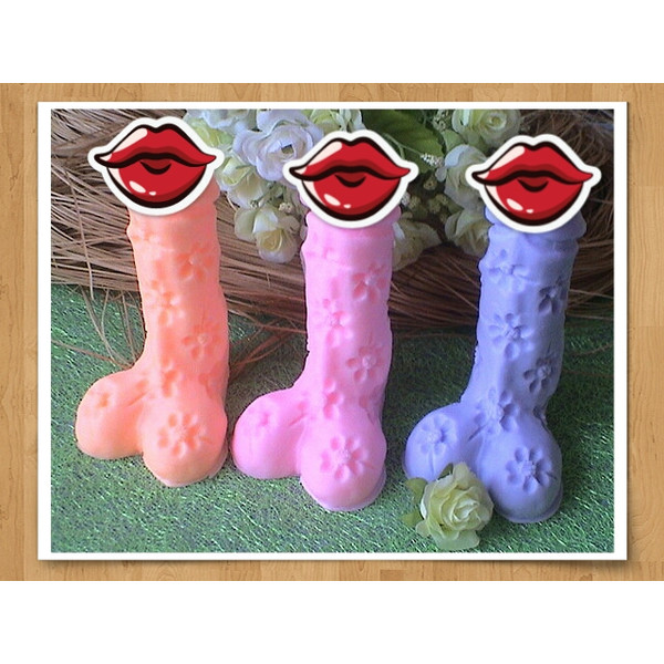 Silicone mold Penis with flowers 3d for soap, candles, gypsu