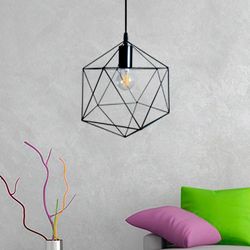 Metal lamp in loft style black