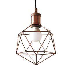 Metal lamp in loft style copper