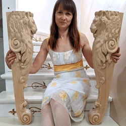 wall corbel, lion wooden corbel 1pcs