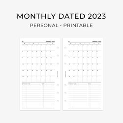 Personal Monthly Planner, Dated Planner