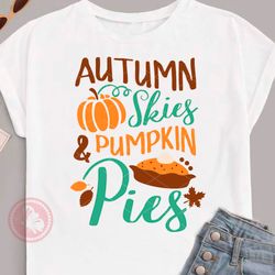 autumn skies and pumpkin pies thanksgiving print thankful farmers market decor farmhouse home decoration kids art