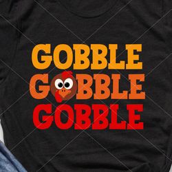Gobble gobble shirt design Thanksgiving turkey face Thankful Farmers market wall art Farmhouse Autumn Welcome Home sign